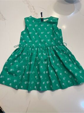 Crewcuts Green Floral Sleeveless Cotton Dress